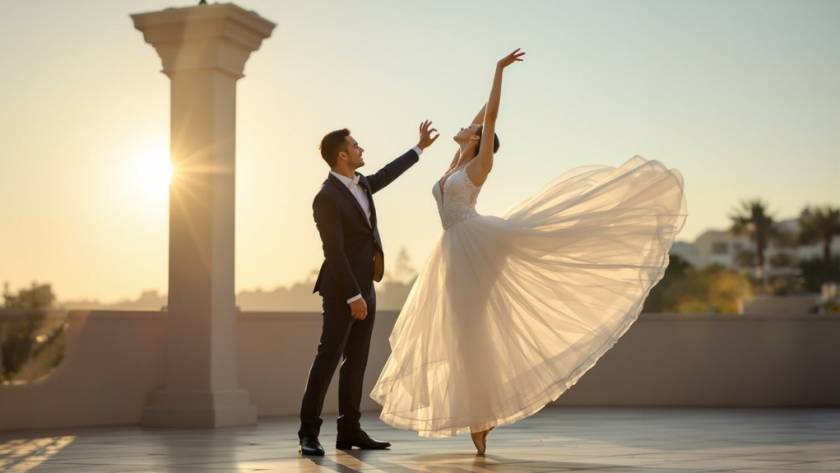 ballet pose wedding photography