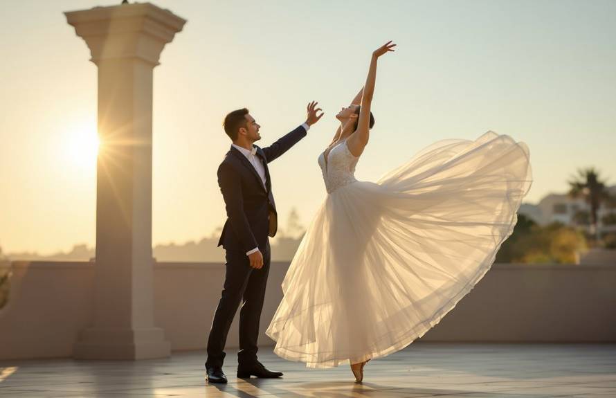 ballet pose wedding photography