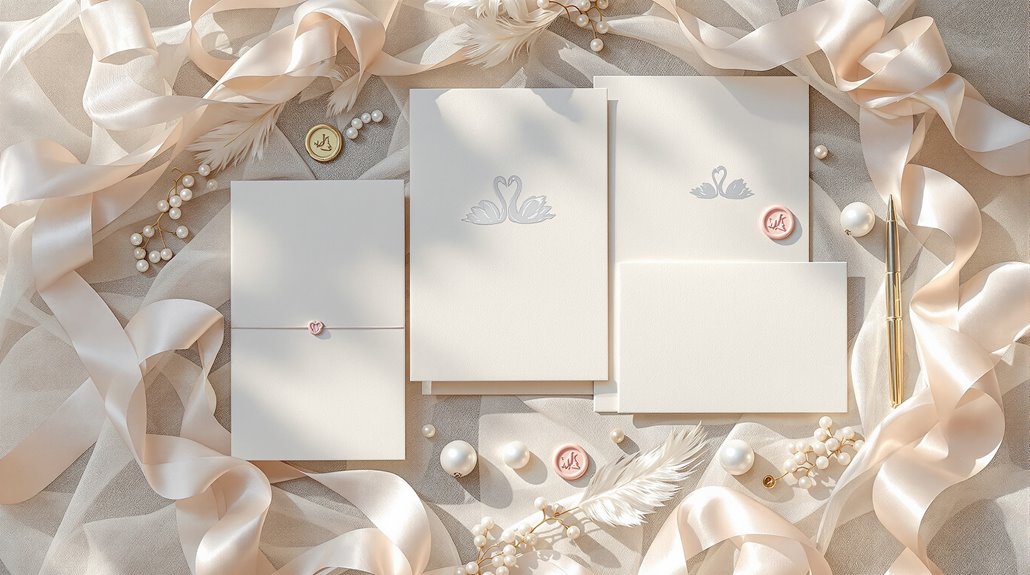 swan inspired elegant invitations