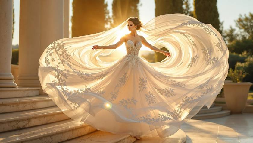 wedding dress movement photography