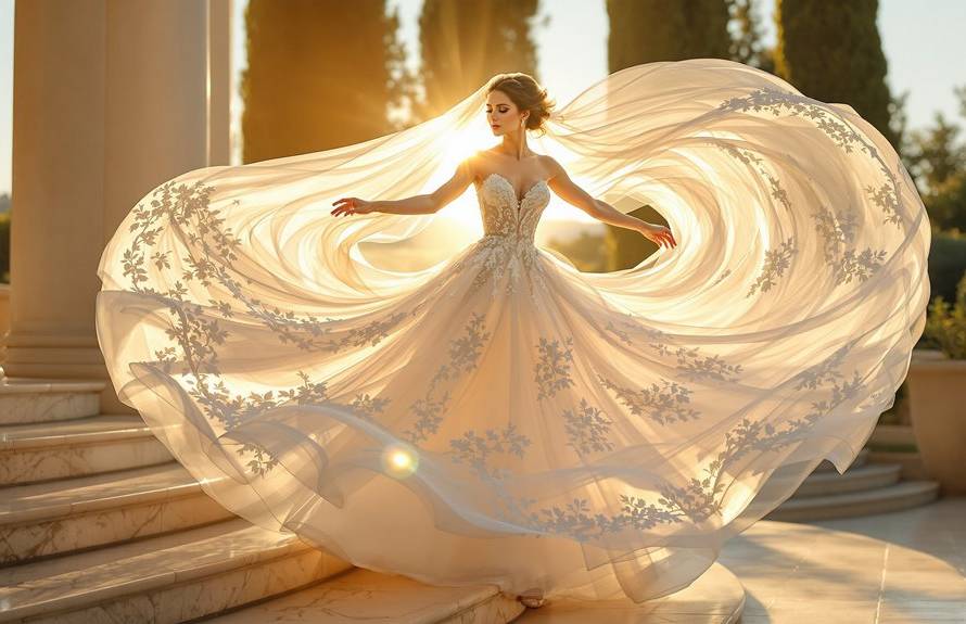 wedding dress movement photography